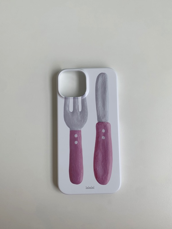 [B market] pink cutlert case iPhone14 (2)
