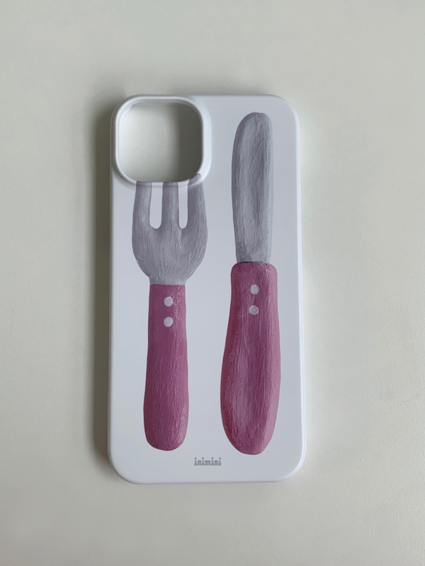 [B market] pink cutlert case iPhone14 (1)
